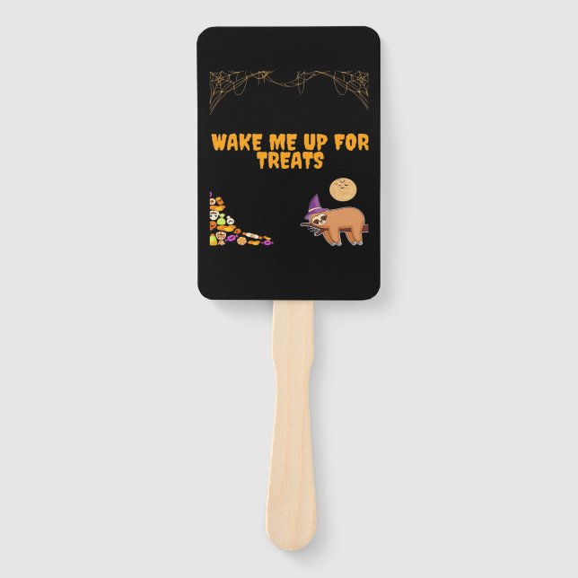 Sleepy sloth ready for Halloween treats! Classic T Hand Fan (Front)