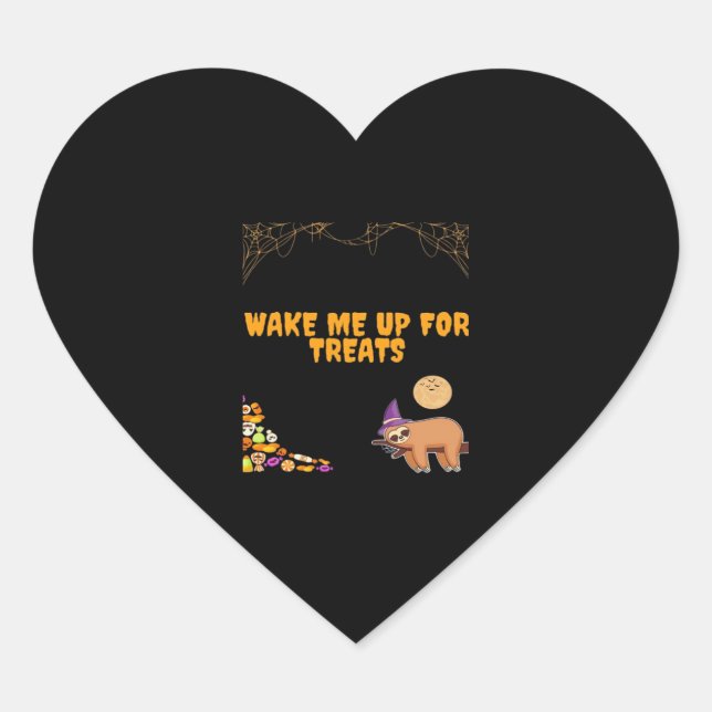 Sleepy sloth ready for Halloween treats! Classic T Heart Sticker (Front)