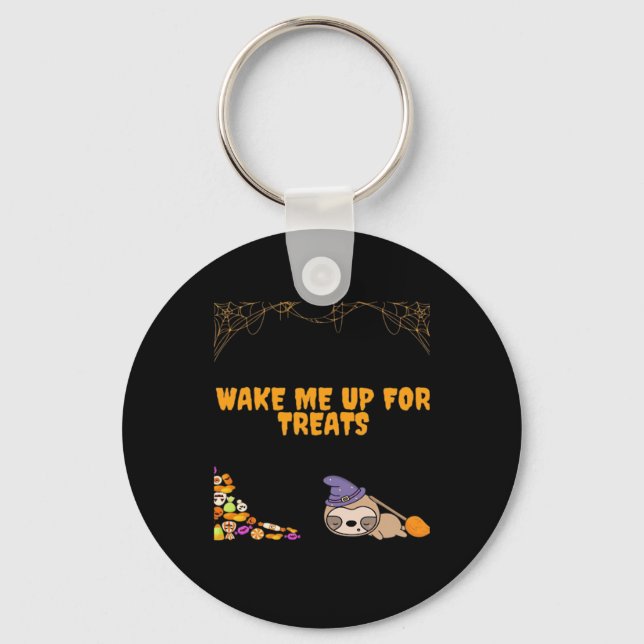 Sleepy sloth ready for Halloween treats! Classic T Key Ring (Front)