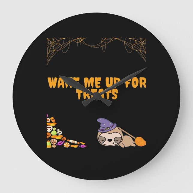 Sleepy sloth ready for Halloween treats! Classic T Large Clock (Front)
