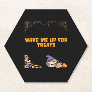 Sleepy sloth ready for Halloween treats! Classic T Paper Coaster