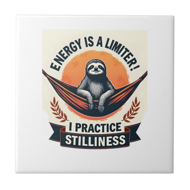 Sleepy Sloth Vintage Funny Introvert Shirt 2 Tile (Front)