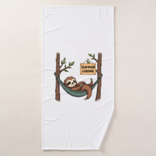 Sleepy Sloth Vintage Funny Lazy Animal Art 2 Bath Towel