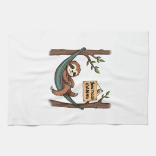Sleepy Sloth Vintage Funny Lazy Animal Art 2 Tea Towel