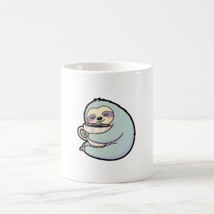 Sleepy Sloth with Coffee – Cute Cozy Illustration Coffee Mug