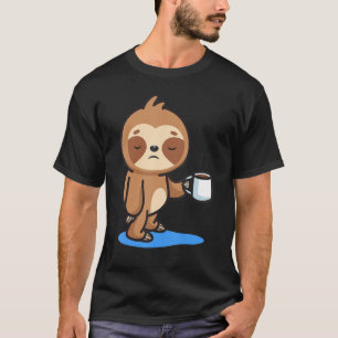 Sleepy Sloth with Coffee Nope not Today T-Shirt