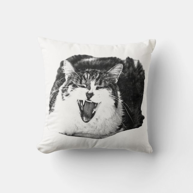 Sleepy Smile, Plush Cat Cushion (Front)