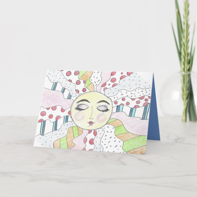 Sleepy Sun - Folded Note Card (Front)