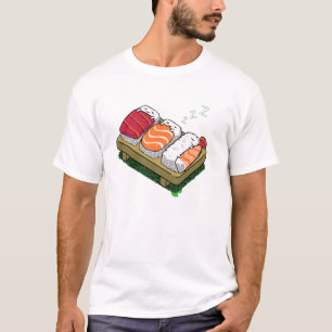 sleepy sushi men cute funny t shirt designs