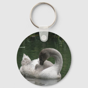 Sleepy Swan Keychain