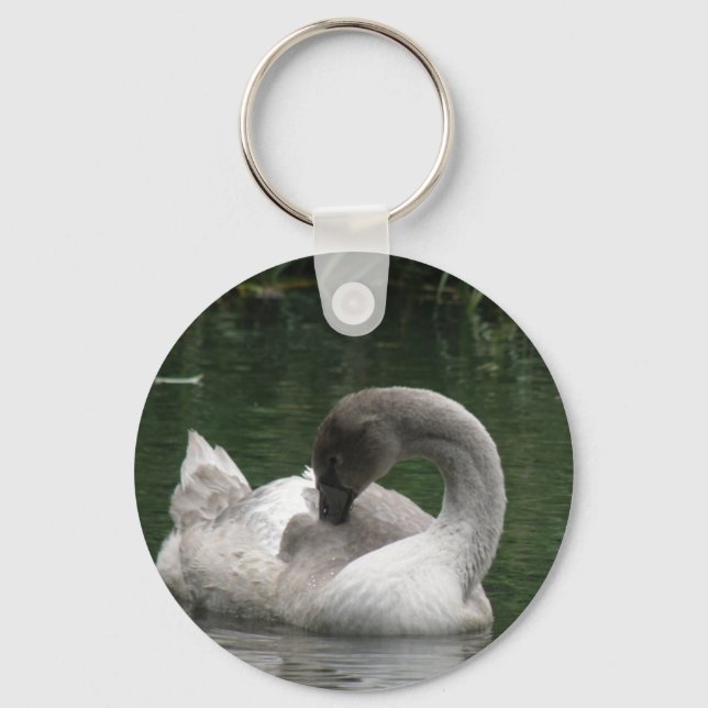 Sleepy Swan Keychain (Front)