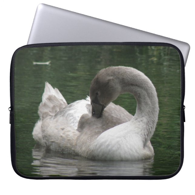 Sleepy Swan Laptop Sleeve (Front)