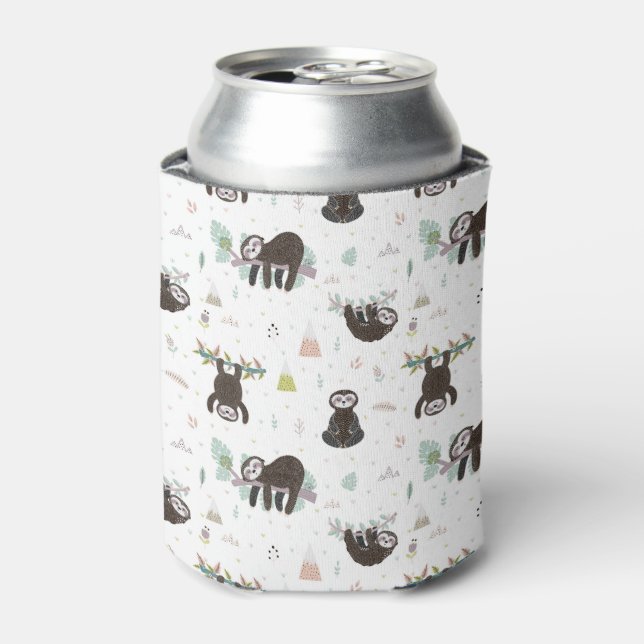 Sleepy Sweet Sloth Pattern Can Cooler (Can Front)