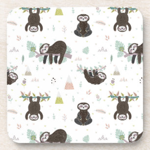 Sleepy Sweet Sloth Pattern Coaster