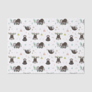 Sleepy Sweet Sloth Pattern Tissue Paper