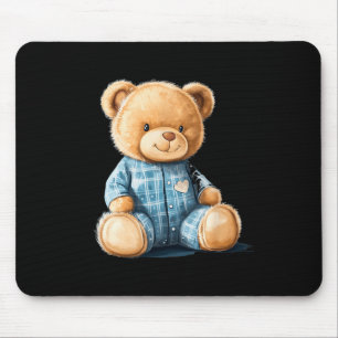 Sleepy Teddy Bear In Cute Pajama Outfit Mouse Mat
