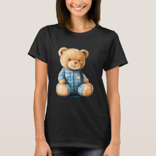 Sleepy Teddy Bear In Cute Pajama Outfit  T-Shirt