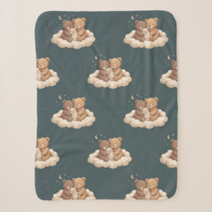 Sleepy Teddy Bears Cloud Baby Blanket