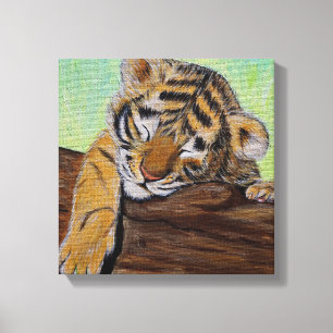 Sleepy Tiger cub Canvas Print