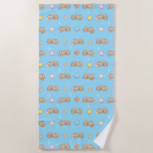 Sleepy Time Sloth Pattern Beach Towel