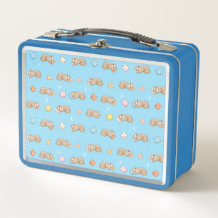 Sleepy Time Sloth Pattern Metal Lunch Box