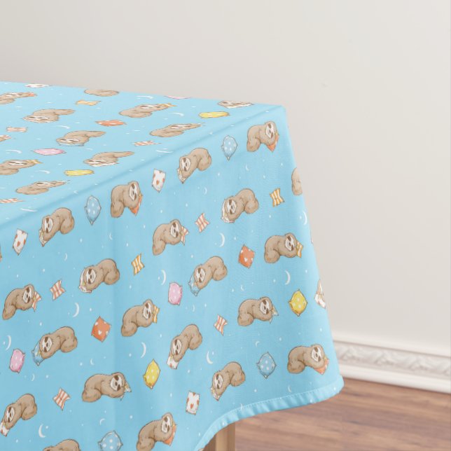 Sleepy Time Sloth Pattern Tablecloth (In Situ)