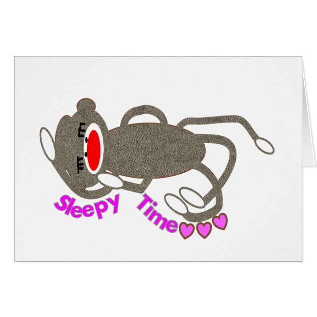 "Sleepy Time" Sock Monkey Sleeping (Front Horizontal)