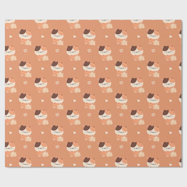 Sleepy Tortie Cat Wrapping Paper (Flat)