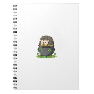 Sleepy Treasure Keeper Hedgehog St.Patrick's Day Notebook
