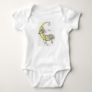 Sleepy whippet baby bodysuit
