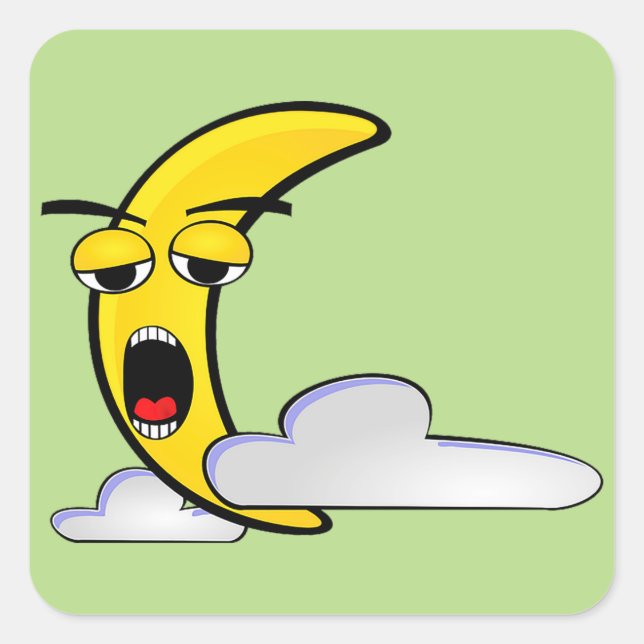 Sleepy Yellow Moon Sticker (Front)