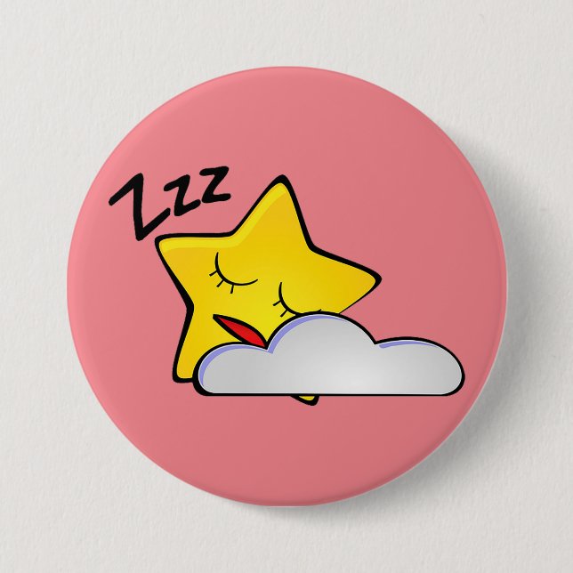 Sleepy Yellow Star Button (Front)