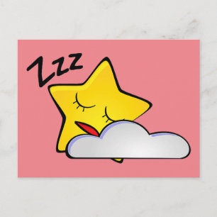 Sleepy Yellow Star Postcard