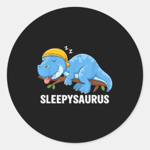 Sleepysaurus Dinosaur Pajama Sleeng Classic Round Sticker