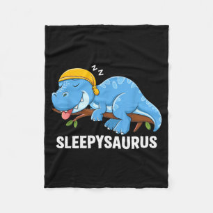Sleepysaurus Dinosaur Pajama Sleeng Fleece Blanket