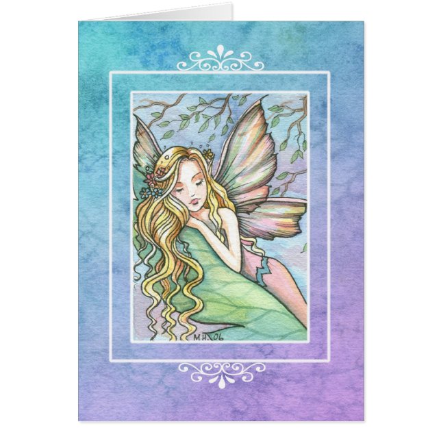 Sleepytime Fairy Blank Card by Molly Harrison (Front)