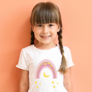 'Sleepytime Rainbow', Girls Cute Boho Pink custom T-Shirt
