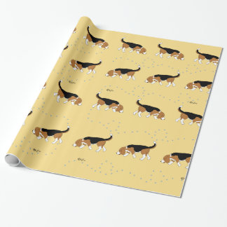 Sleepytown Beagles Wrapping Paper (Yellow BG)