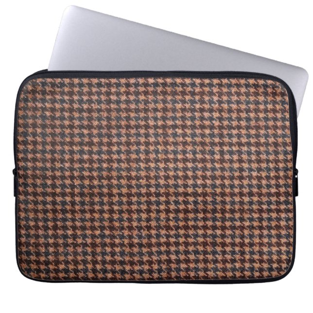 Sleeve: Brown Tweed Fabric Laptop Sleeve (Front)
