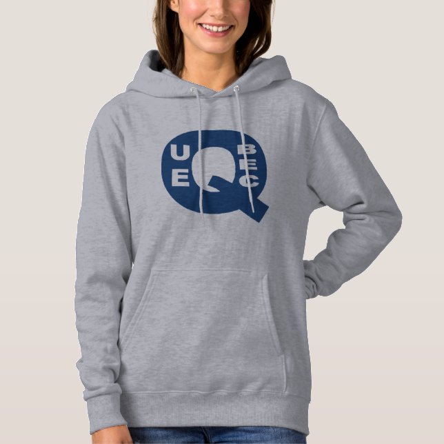 Sleeve gray sweat DESIGN QUEBEC Hoodie (Front)