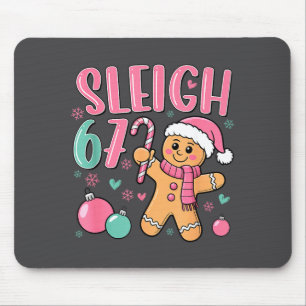 Sleigh 67 Gingerbread Christmas Six Seven Meme Vir Mouse Mat