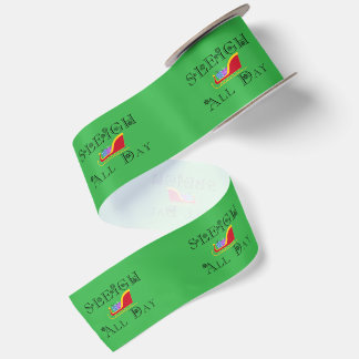 Sleigh All Day | Black Font Satin Ribbon
