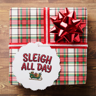 Sleigh All Day Christmas Design Tree Decoration Card