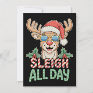 Sleigh All Day Cool Reindeer Sunglasses Christmas Invitation