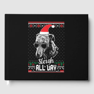 Sleigh All Day Funny Whippet Christmas Guest Book