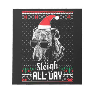 Sleigh All Day Funny Whippet Christmas Notepad