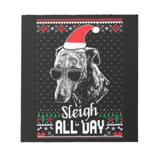 Sleigh All Day Funny Whippet Christmas Notepad