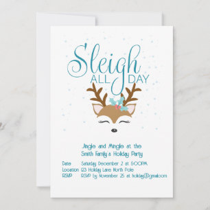 Sleigh All Day Holiday Party Invite