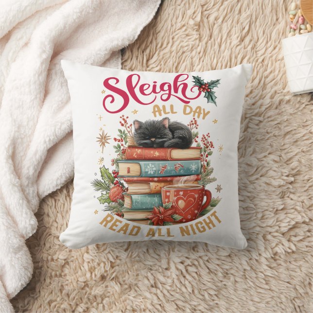 Sleigh All Day Read All Night  Cushion (Blanket)
