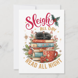 Sleigh All Day Read All Night  Holiday Card